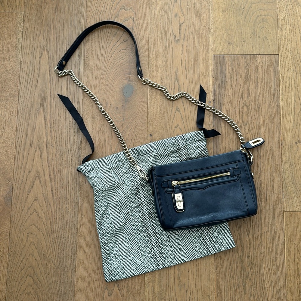 Navy leather REBECCA MINKOFF bag